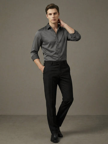 SatinPro-Lite: Satin 2-Way Stretch Solid Formal Shirt