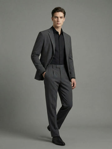 K-Blaze: Satin Finish 4-Way Stretch Solid Formal Blazer