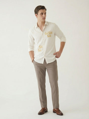 AirX: Wrinkle Free 4-Way Stretch Ethnic Motifs Printed Smart Casual Shirt