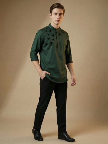 SatinPro-Lite: Satin 2-Way Stretch Printed Ethnic Kurta
