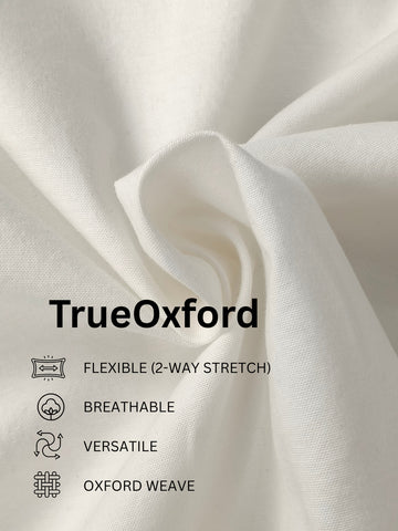 TrueOxford: Oxford Cotton 2-Way Stretch Solid Smart Casual Shirt