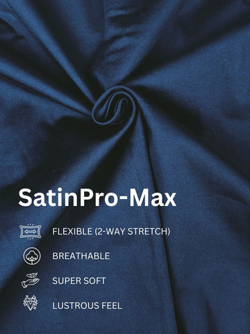 SatinPro-Max: Cotton Satin 2-Way Stretch Geometric Printed Party Shirt