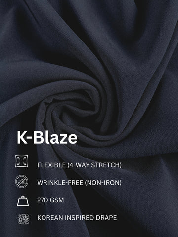 K-Blaze: Satin Finish 4-Way Stretch Solid Formal Blazer