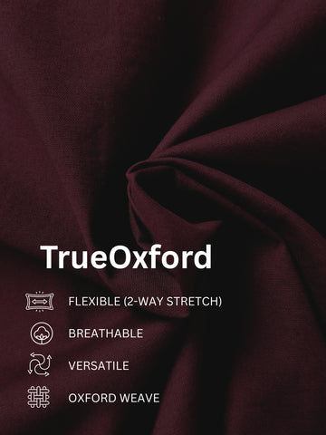 TrueOxford: Oxford Cotton 2-Way Stretch Solid Smart Casual Shirt