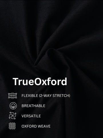 TrueOxford: Oxford Cotton 2-Way Stretch Solid Smart Casual Shirt