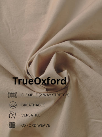 TrueOxford: Oxford Cotton 2-Way Stretch Solid Smart Casual Shirt