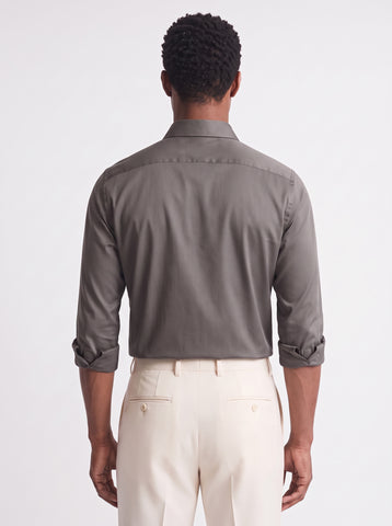 Men's Satin 2-Way Stretch Solid Formal Shirt