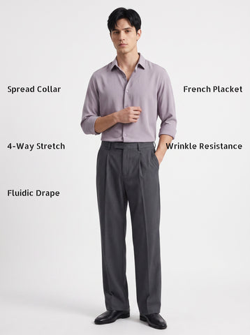Solid Non-Iron Fluidic Dusty Lavendar Shirt