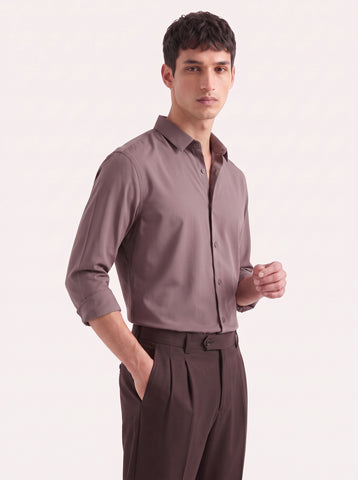 Solid Airy Non-Iron Mud Grey Shirt