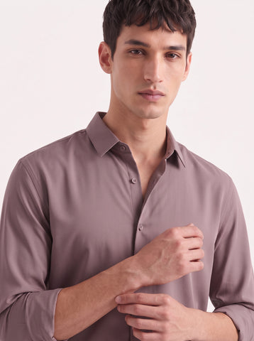 Solid Airy Non-Iron Mud Grey Shirt
