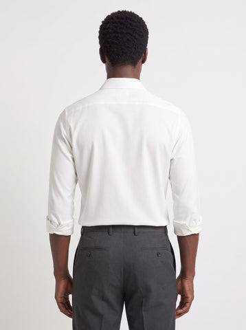 Solid Non-Iron Fluidic White Shirt
