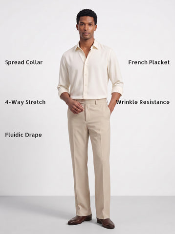 Solid Non-Iron Fluidic Ivory Shirt
