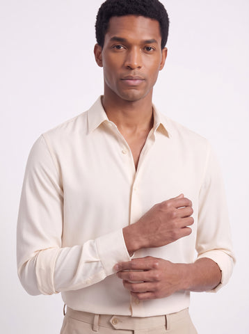 Solid Non-Iron Fluidic Ivory Shirt
