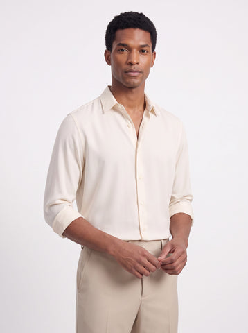 Solid Non-Iron Fluidic Ivory Shirt