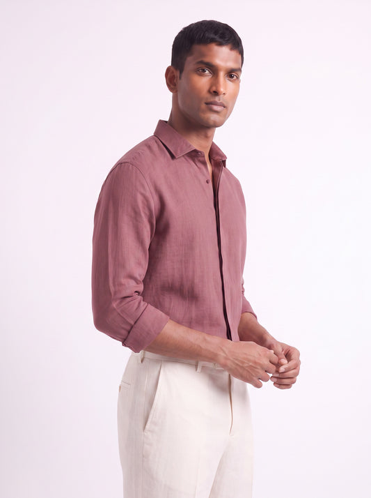 Men's FrenchOnion Solid Breathable Perfume-Finish Shirt