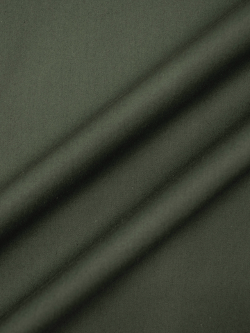 Olive Solid Cotton Twill Smart Casual Shirt
