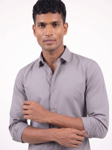 Solid Airy Non-Iron Grey Shirt