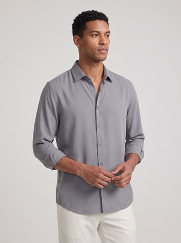 Solid Non-Iron Fluidic Mid Grey Shirt