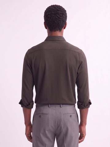 Solid Non-Iron Fluidic Coffee Shirt