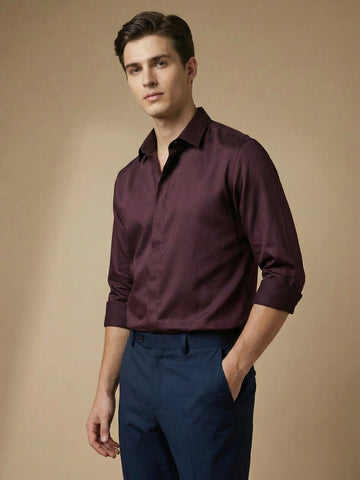 SatinPro-Max: Cotton Satin 2-Way Stretch Solid Party Shirt
