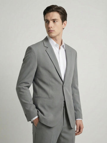 K-Blaze: Satin Finish 4-Way Stretch Solid Formal Blazer
