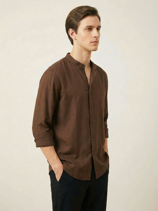 FluidLinen: Fluid Linen Breathable Solid Casual Shirt