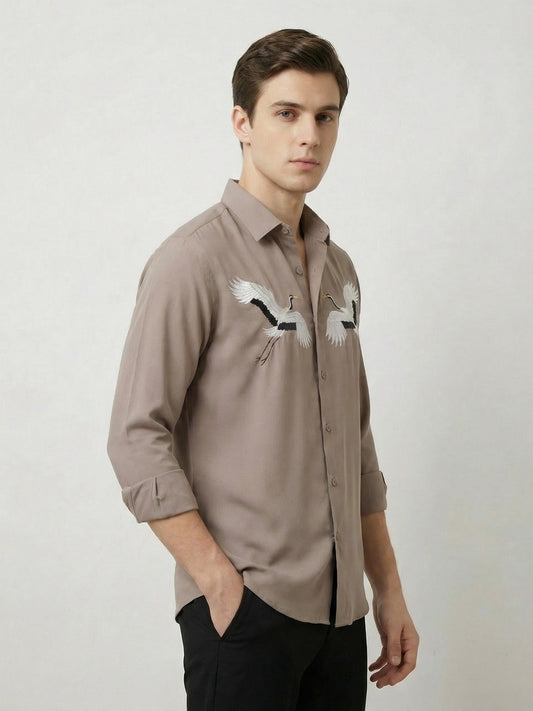 AirX: Wrinkle Free 4-Way Stretch Printed Casual Shirt