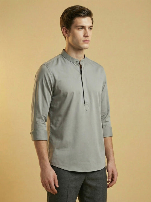 SatinPro-Lite: Satin 2-Way Stretch Solid Ethnic Kurta