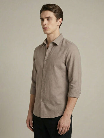 Penta-ProWeave: Rare Linen Blend 2-Way Stretch Solid Smart Casual Shirt