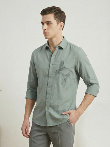 Penta-ProWeave: Rare Linen Blend 2-Way Stretch Embroidered Smart Casual Shirt