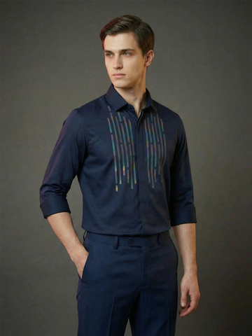 SatinPro-Lite: Satin 2-Way Stretch Foil Printed Party Shirt