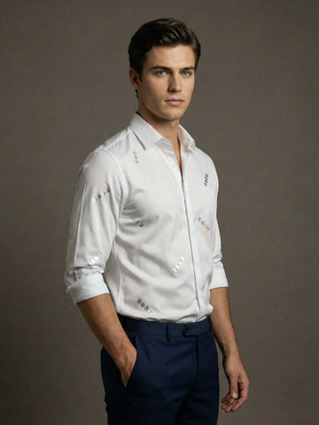 SatinPro-Lite: Satin 2-Way Stretch Foil Printed Party Shirt