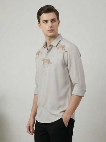 AirX: Wrinkle Free 4-Way Stretch Animal Printed Casual Shirt