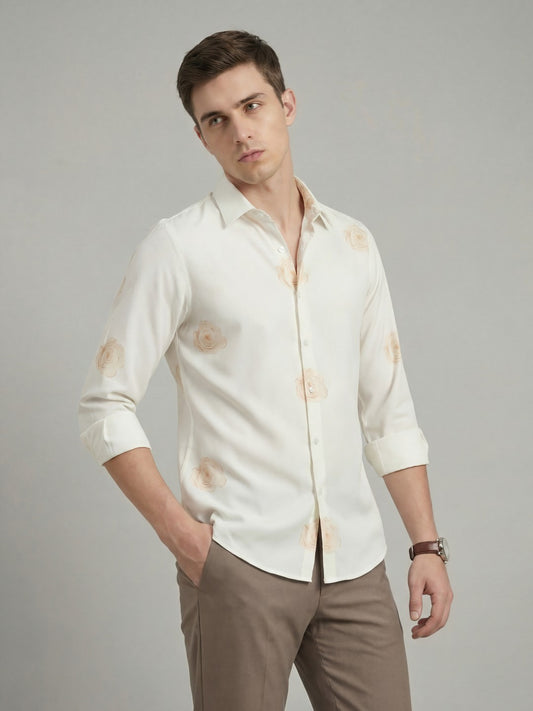 AirX: Wrinkle Free 4-Way Stretch Floral Printed Casual Shirt