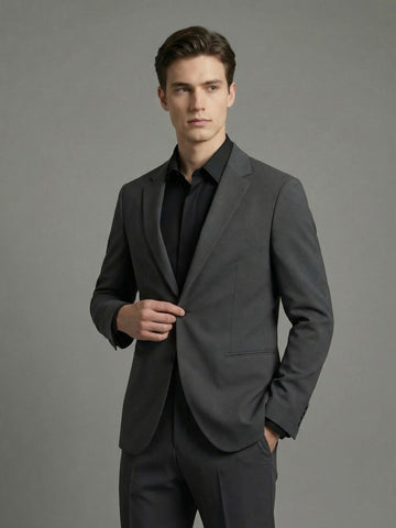 K-Blaze: Satin Finish 4-Way Stretch Solid Formal Blazer