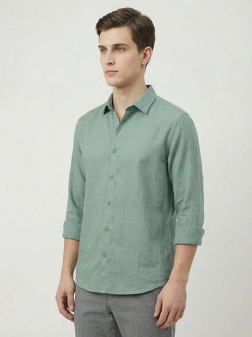 Penta-ProWeave: Rare Linen Blend 2-Way Stretch Solid Smart Casual Shirt