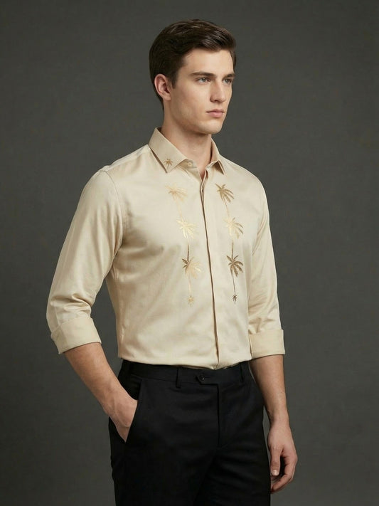 SatinPro-Lite: Satin 2-Way Stretch Foil Printed Party Shirt