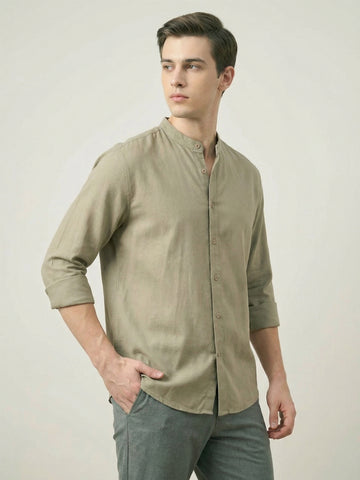 FluidLinen: Fluid Linen Breathable Solid Casual Shirt