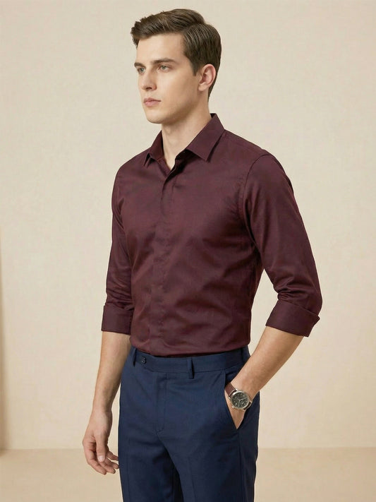 SoftLustre: Satin Finish Soft Solid Party Shirt