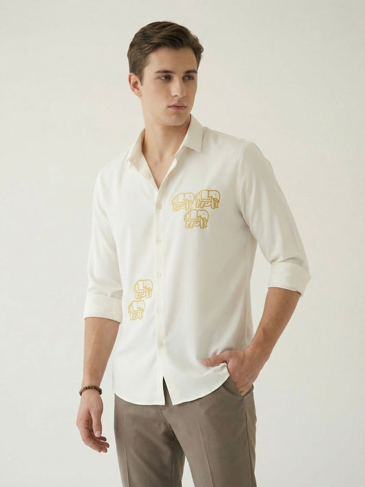 AirX: Wrinkle Free 4-Way Stretch Ethnic Motifs Printed Smart Casual Shirt
