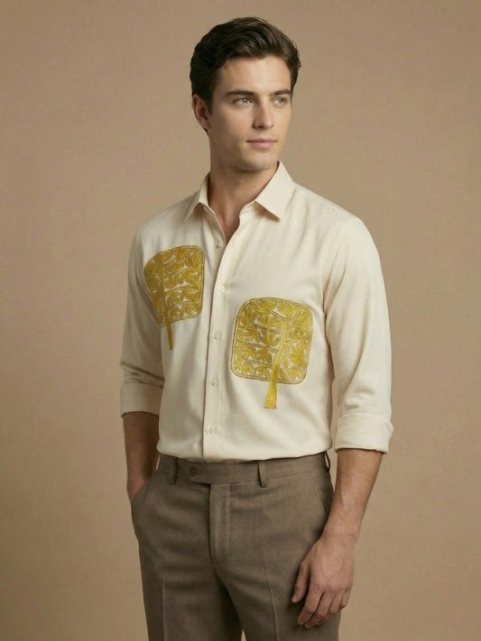 AirX: Wrinkle Free 4-Way Stretch Floral Printed Smart Casual Shirt