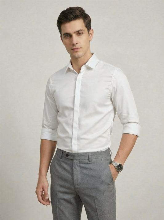 SoftLustre: Satin Finish Soft Solid Party Shirt