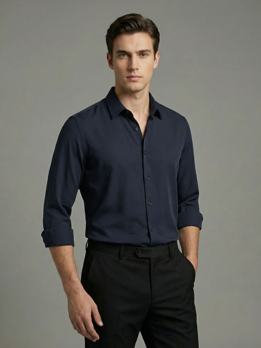AirX: Wrinkle Free 4-Way Stretch Solid Formal Shirt