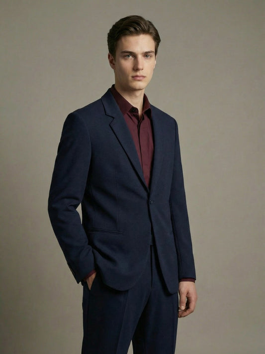 K-Blaze: Satin Finish 4-Way Stretch Solid Formal Blazer