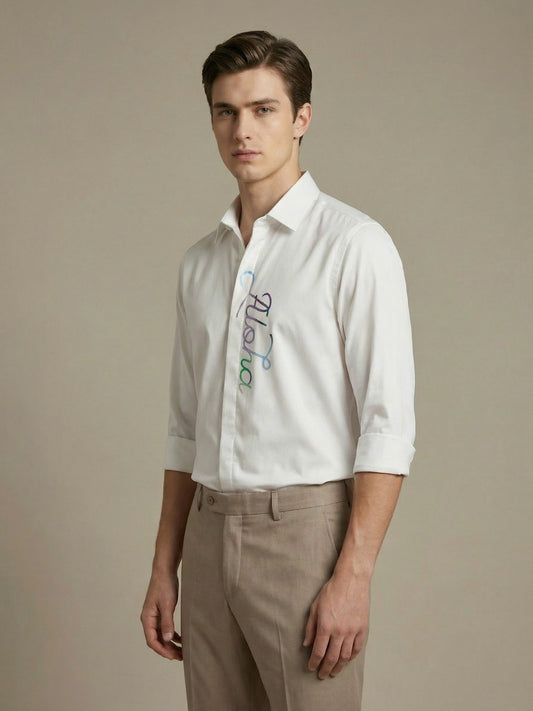 SatinPro-Lite: Satin 2-Way Stretch Foil Printed Party Shirt