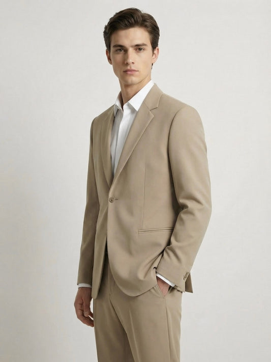 K-Blaze: Satin Finish 4-Way Stretch Solid Formal Blazer