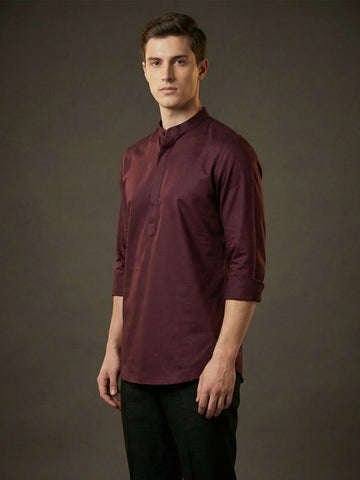 SatinPro-Lite: Satin 2-Way Stretch Solid Ethnic Kurta