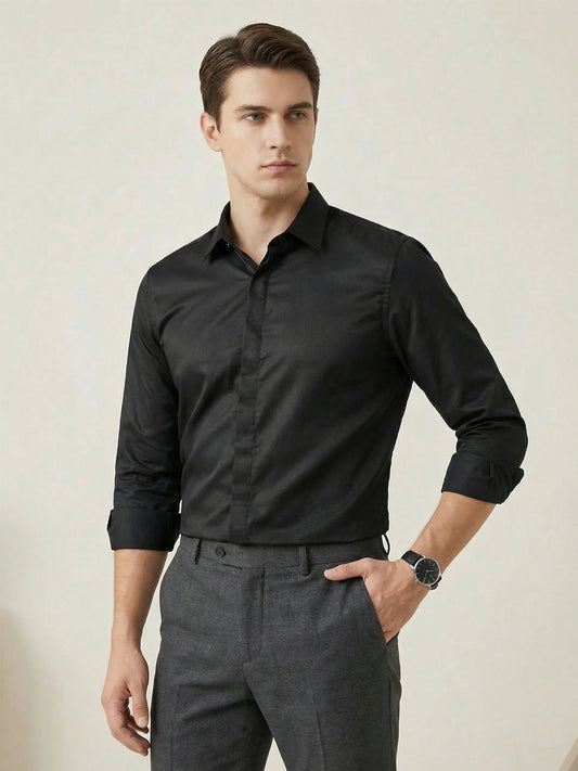 SoftLustre: Satin Finish Soft Solid Party Shirt