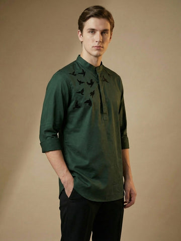 SatinPro-Lite: Satin 2-Way Stretch Printed Ethnic Kurta