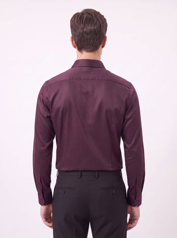 Solid Satin Stretch Mahogany Shirt